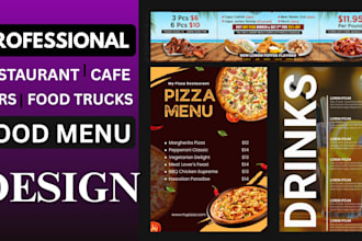 design professional restaurant menu and food flyer