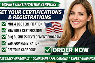 prepare and get dla dibbs, mbe, dbe, sba wosb , sam gov, rfp,rfq, contracts