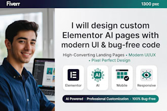 design custom elementor ai pages with modern ui bug free code