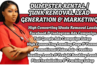 junk removal leads dumpster leads waste removal lead cleanout leads hauling lead