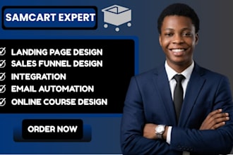 create samcart thrivecart sales funnel, samcart landing page, online course