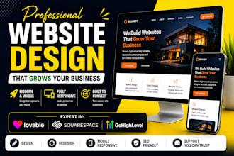 design or redesign  lovable, squarespace,  gohighlevel website