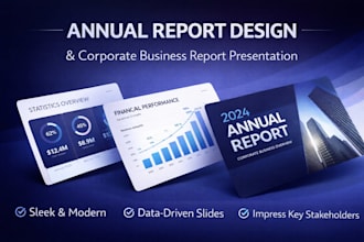 create modern annual report design and corporate business report presentation
