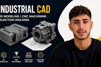 industrial cad, machine 3d modeling, cnc machining, injection molding service