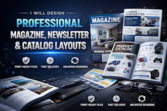 design professional magazine, newsletter  catalog layouts