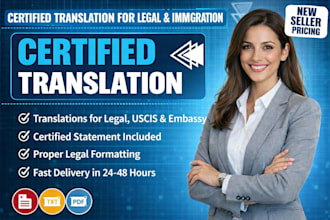 provide certified translation for legal and immigration documents
