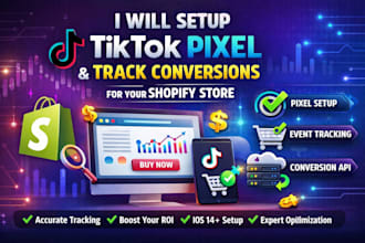 setup tiktok pixel and track conversions for shopify store