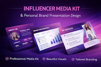 create stunning influencer media kit and personal brand presentation design
