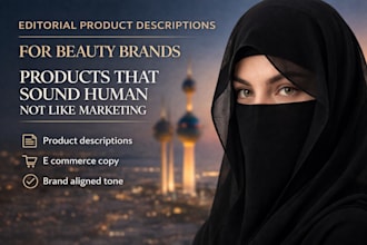write editorial product descriptions for beauty brands