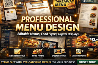 do menu design, editable menu list design, food flyer, digital menu design