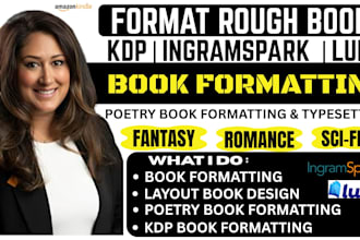 format rough book, kdp, ingramspark, lulu, layout design, poetry book formatting