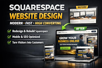design or redesign squarespace website, rebuild squarespace website professional