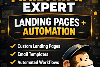 build mailchimp landing pages, email templates and automation flows
