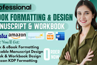 design and format your ebook workbook pdf for print, digital product, amazon kdp