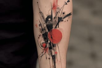 custom an abstract black tattoo design