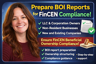 prepare boi report, boi filing, fincen boi, beneficial ownership report for llc