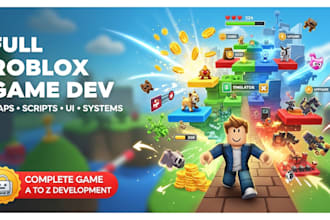 develop full roblox game, do full game creation for you