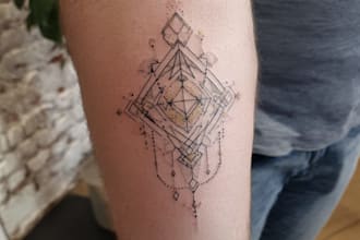 create a geometric tattoo design