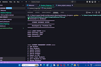 created a python student database management system