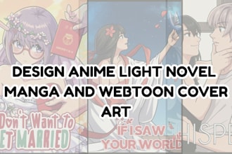 design anime light novel manga or webtoon cover art