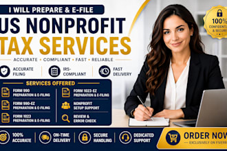 prepare and e file your nonprofit irs form 990, 1023, 990ez, 1023ez fast