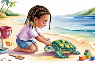 create colorful kids story book design and layout
