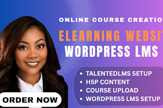 build wordpress lms website, talentedlms, h5p, lifter lms with learnpress