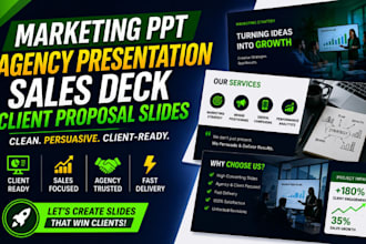 marketing PPT, agency presentation, sales deck, client proposal slides