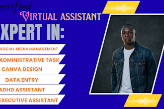 social media virtual assistant executive virtual assistant canva designer adhd