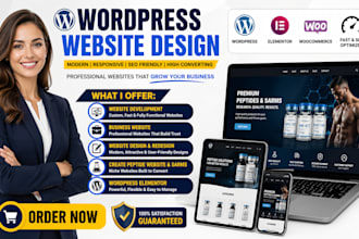 create peptide sarms wordpress elementor website design redesign website builder