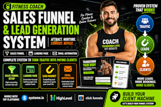 build fitness coach sales funnel online coach lead generation email automation