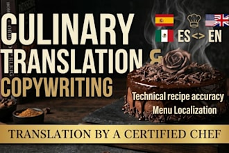 translate recipes, menus, and food blogs with professional culinary insig