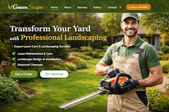 design wix landscaping website lawn care website gardening lawn mowing website
