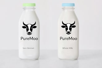 create design packaging for puremoo milk brand
