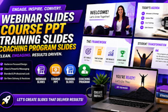webinar slides, course PPT, training slides, coaching program slides