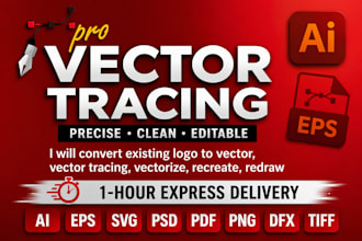 do professional vector tracing, convert logo to vector