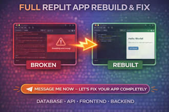 rebuild replit web app fix database api issues and restore fullstack project