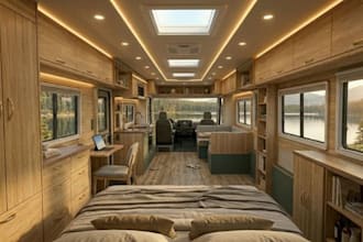 3d motorhome, caravan, camper van, rv, and food truck design