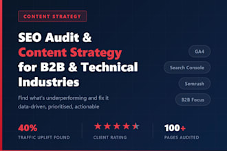 do a b2b content audit and SEO strategy for industrial brands