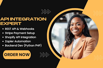 do API integration rest API stripe shopify zapier webhook python PHP backend