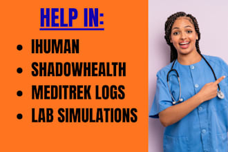 do ihuman , shadowhealth, meditrek logs ,lab simulations