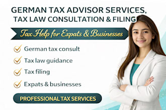 provide german tax advisor services,tax law and consultation