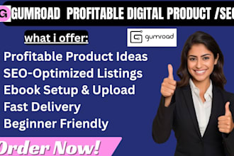 research profitable digital product  upload  ecommerce ebook seo on gumroad