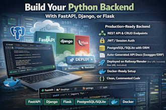 build a  python backend using fastapi, django, or flask with auth and deployment