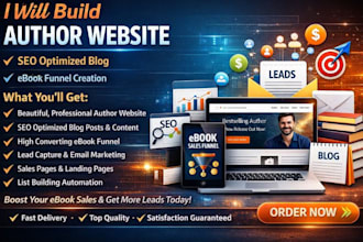build wix author website SEO optimized blog ebook funnel lead generation