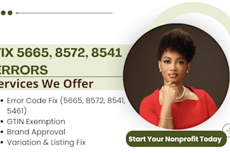 fix amazon listing error 5665, 8572, 8541, 5461,  brand approval, gtin exemption