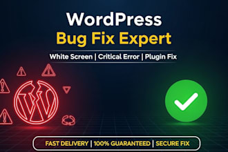 fix wordpress bugs, white screen, and critical errors fast