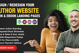 design author website, book author website, ebook website, author landing page