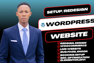 design wordpress learndash lms redesign woocommerce web setup bookly amelia pro