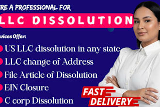 dissolve your US llc, s corp, c corp, nonprofit, close ein in all US states